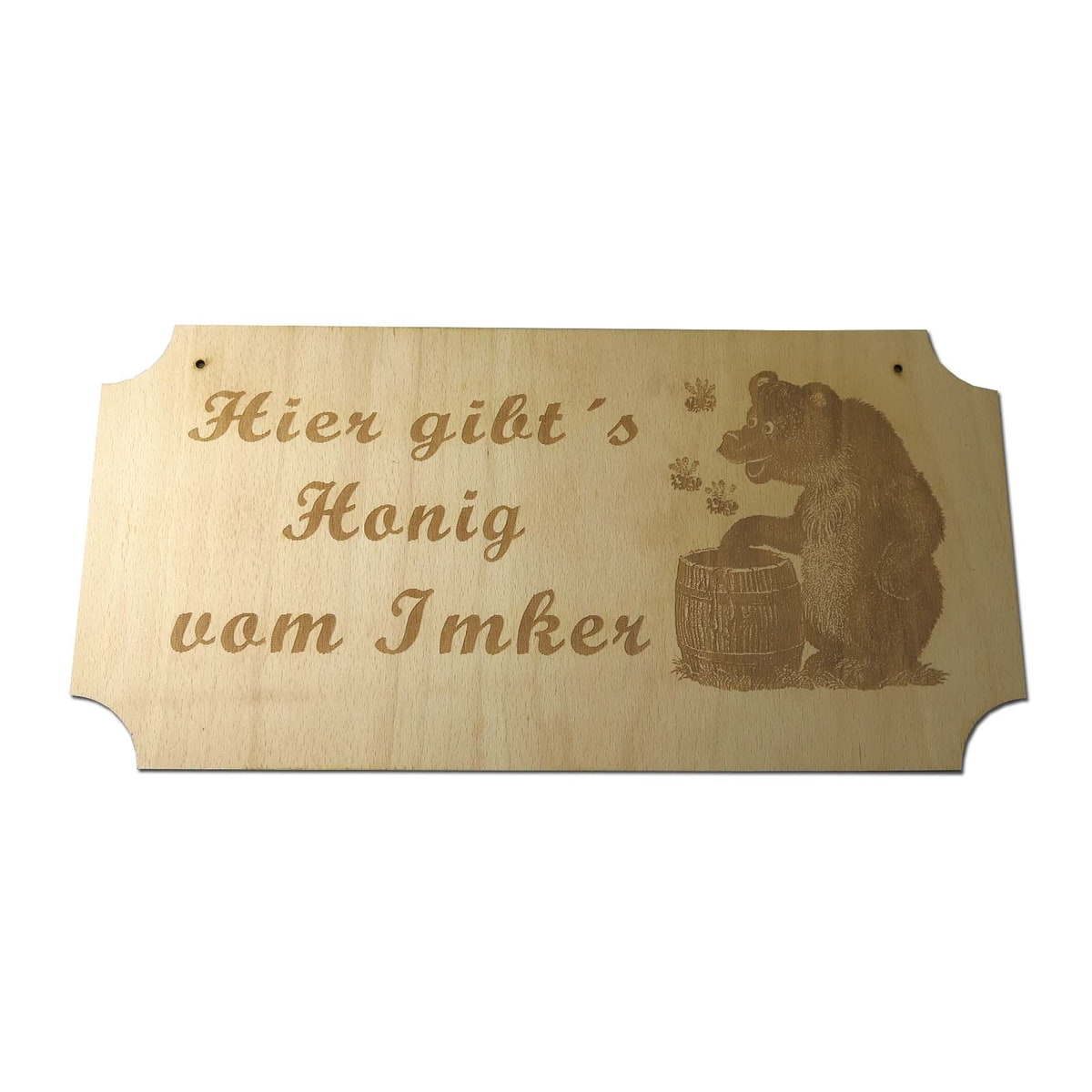 Werbetafel Holz Bär