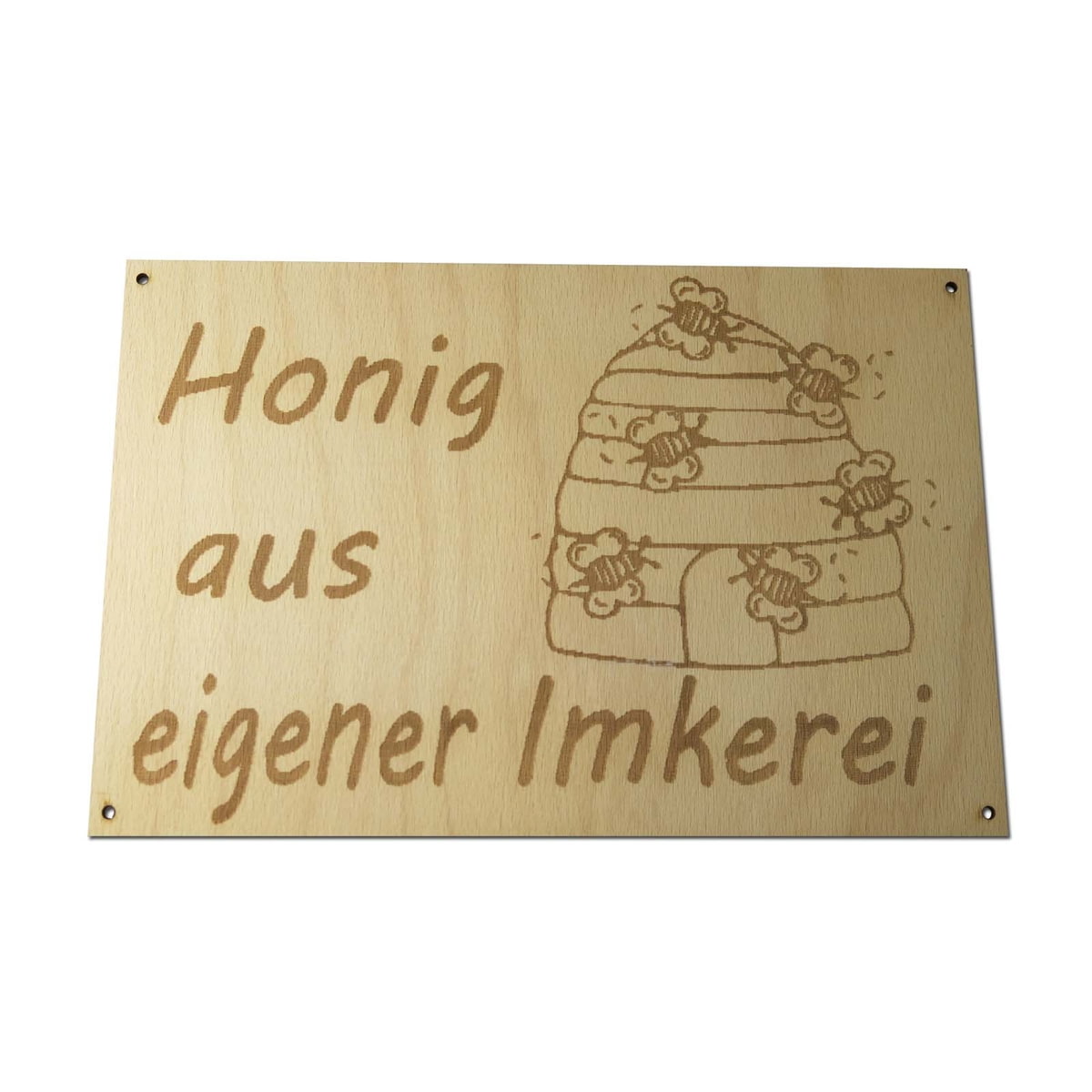 Werbetafel Holz Honig aus eigener Imkerei 