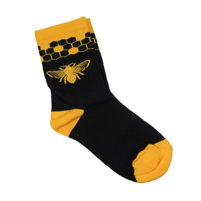 Socken mit Bienenmotiv Schwarz/Gelb 