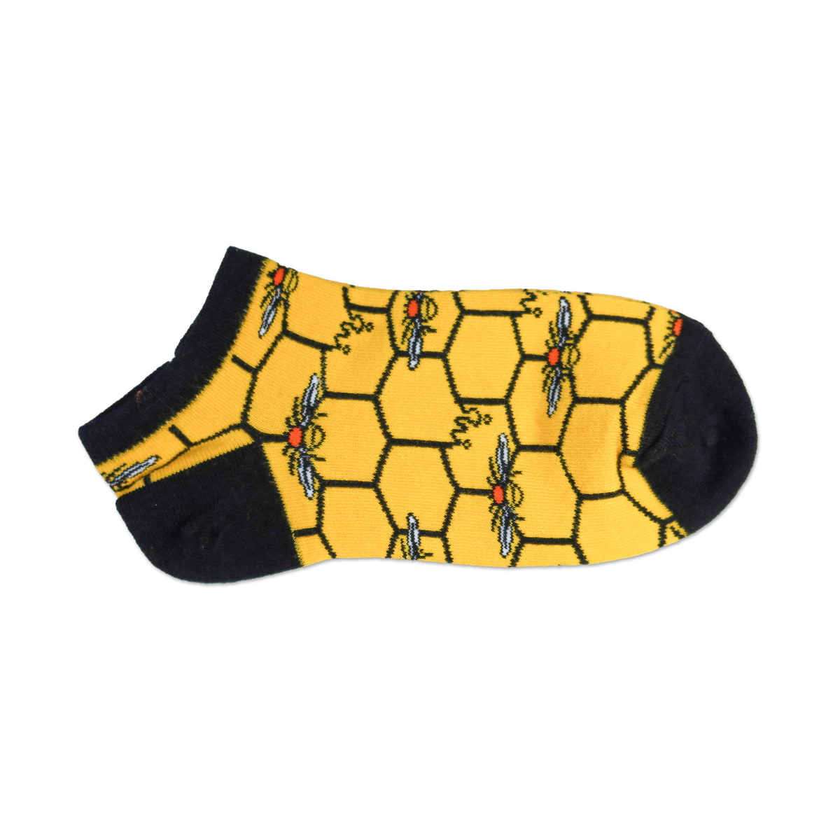 Sneakersocken mit Bienenmotiv Schwarz/Gelb 