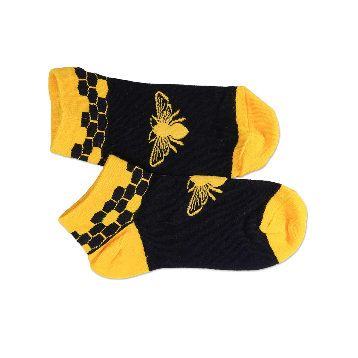 Sneakersocken mit Wabenmotiv Schwarz/Gelb 