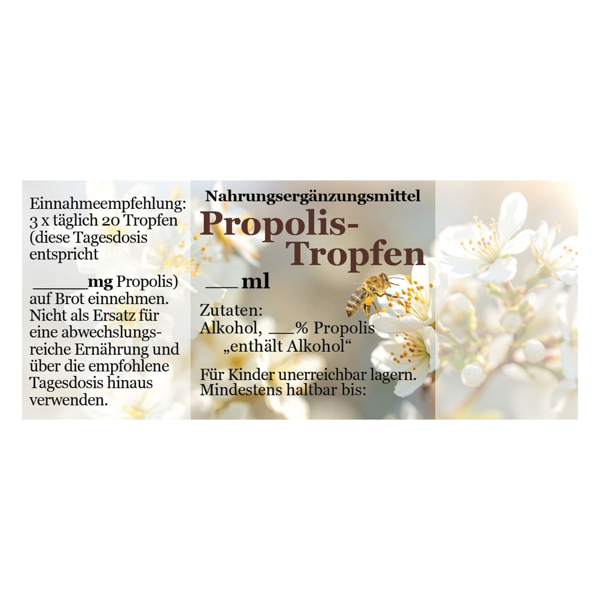 Etiketten Propolistropfen