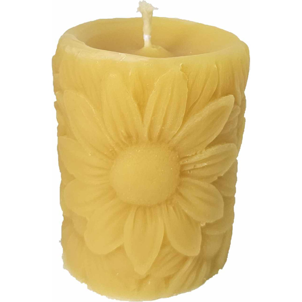 Bienenwachs Kerze Stumpen mit Blumen